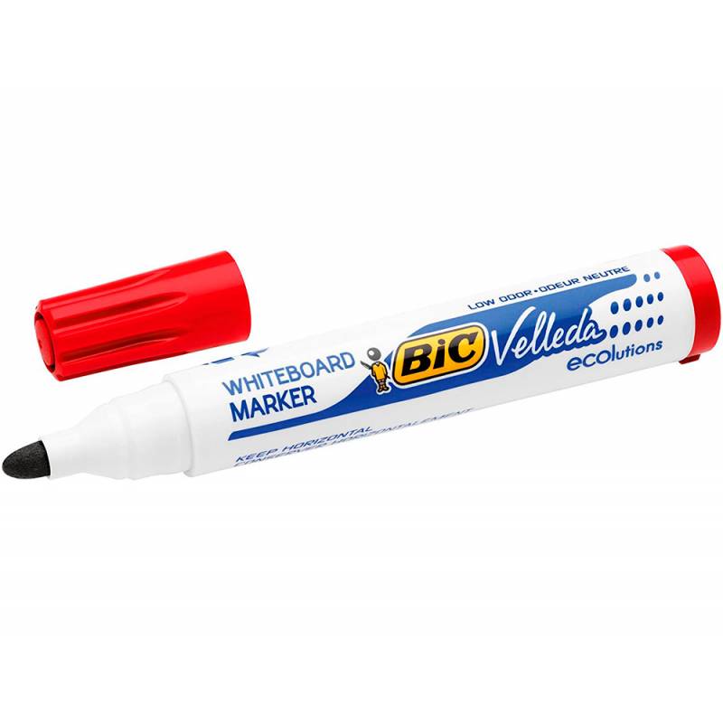 0,73€ Rotulador Bic Velleda 1707 Ecolutions Rojo para Pizarra Blanca